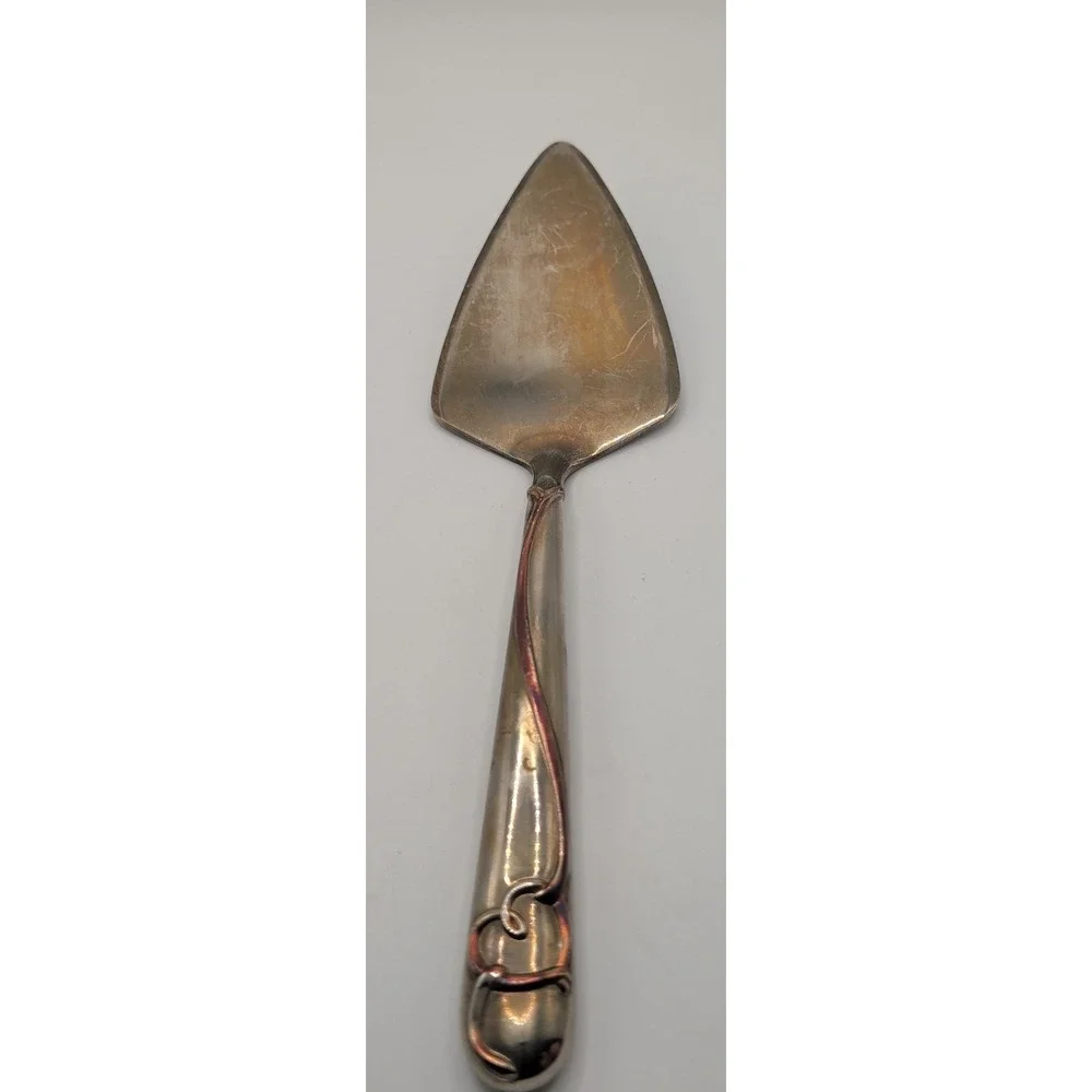 Lenox Cake Server Silver Copper Heart Scroll Wrap Pie Dessert Server Tarnish
